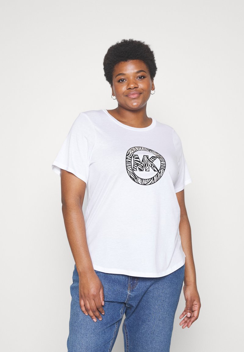 MICHAEL Michael Kors ZEBRA CHARM LOGO TEE Print Tshirt white