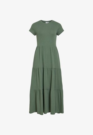 VILA, MAXIKLEID VIHOLLIE KURZÄRMELIGES - Strikket kjole - laurel wreath