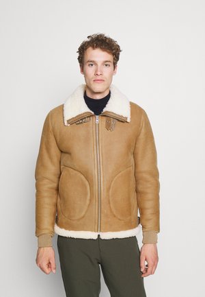 JACKSON JACKET - Leren jas - cappuccino