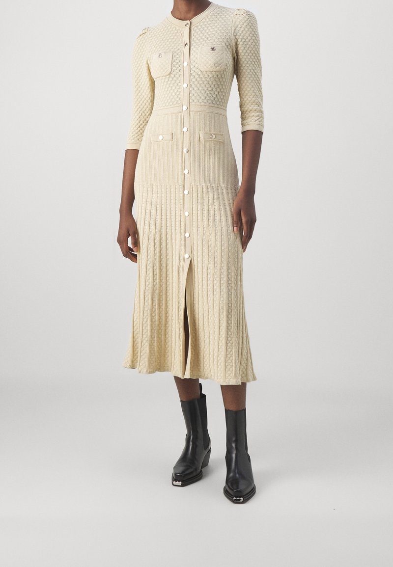 sandro gold dress Jumper - gold-coloured - (Pre-owned) WHITE-BOUCLE