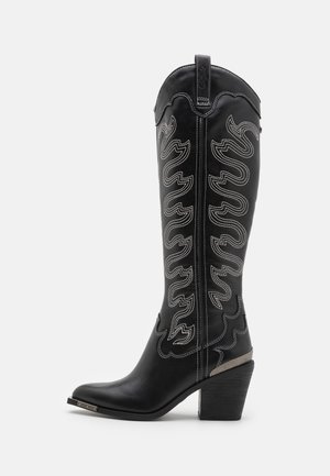 Buffalo WEST HI - Stivali texani / biker - black/white
