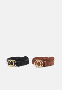 ONLRASMI JEANS BELT 2-PACK - Vyö - black/cognac