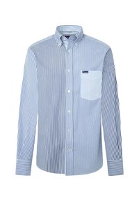 Chemise FAÇONNABLE Occasion - Rayures Bleues Et Blanches - Coton, Manches Courtes - Taille 5XL - Très Bon état