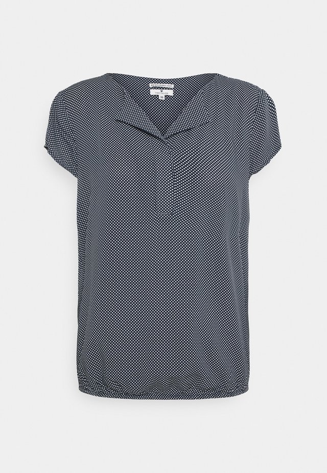 Bluse - navy/white