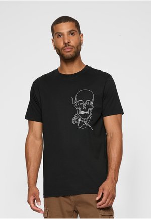 Mister Tee SKULL ONE LINE TEE - T-shirts print - black