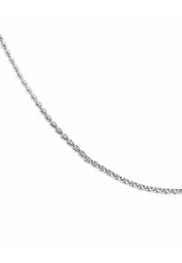 Srebrny naszyjnik typu łańcuszek z wręconym wzorem, gładką teksturą i jednolitą grubością. Brak widocznych zapięć lub ozdób.