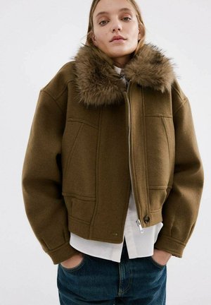 Chaqueta de cuero sintético - brown