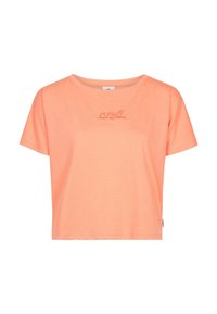 T-Shirt mit kurzen Ärmeln in Korallenfarbe, aus weichem Material gefertigt. Verfügt über einen Rundhalsausschnitt und dezente "O'Neill"-Stickerei auf der Brust.
