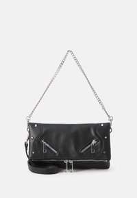 FAUX SUEDE STUDDED - Keresztpántos táska - black