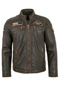 Lederjacken24 CALE-3 - Lederjacke - dunkelbraun