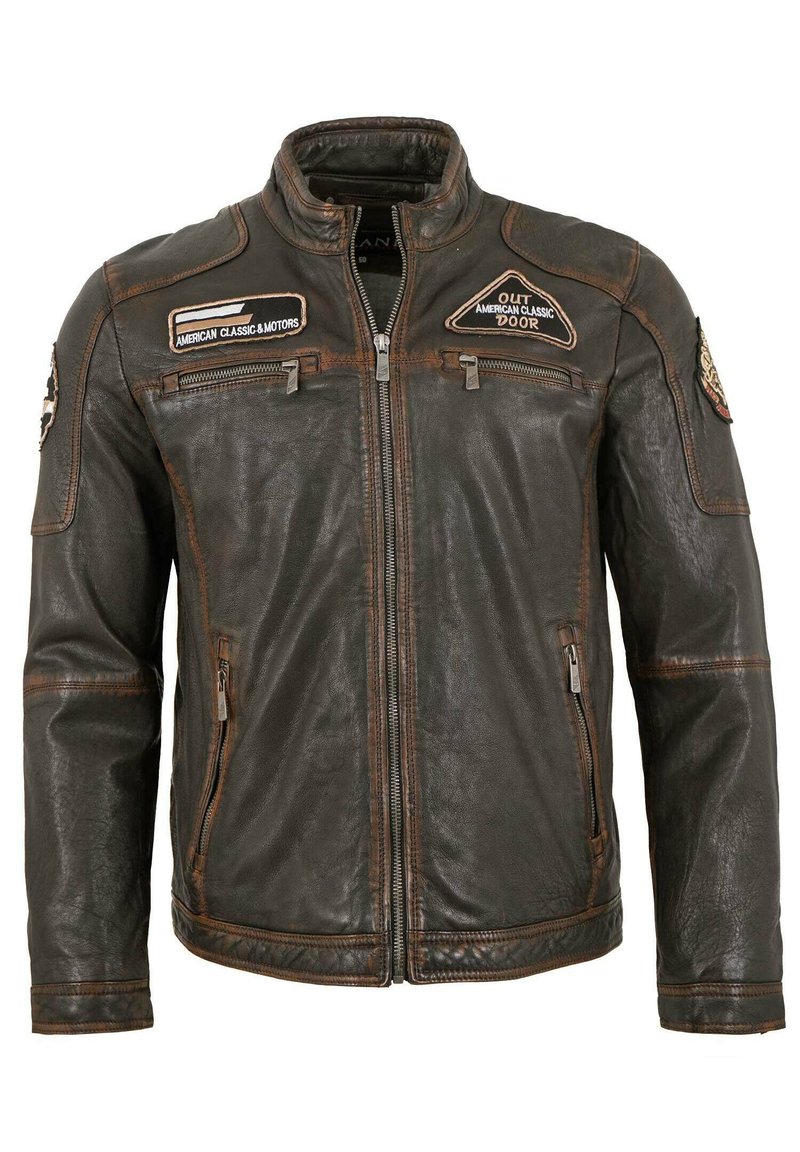 Lederjacken24 CALE-3 - Lederjacke - dunkelbraun