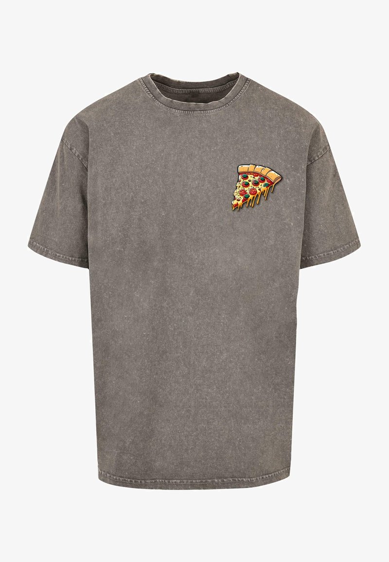 Merchcode PIZZA COMIC - T-shirt print - asphalt