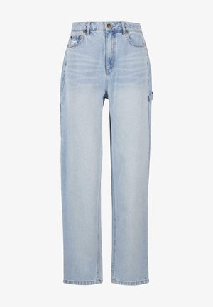 Heledad sinise denim'iga cargo teksapüksid sirge sääre kujundusega, kaks külgpockets, kerge kulumine ja nähtavad õmblused.