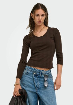 ONLY, ONLTENNA O-NECK L/S TOP JRS NOOS - Long sleeved top - coffee bean