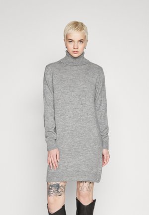 JDY JDYLIBBYROLL NECK DRESS - Strikket kjole - medium grey melange