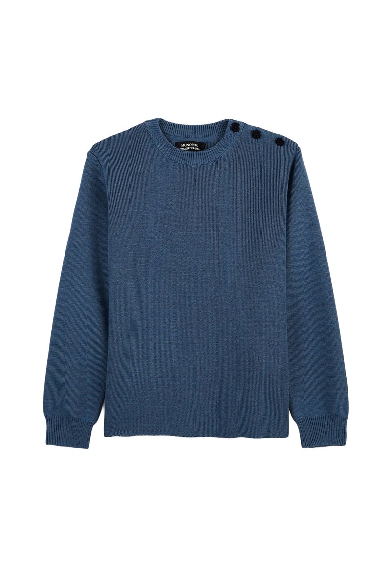 Monoprix COL ROND AVEC BOUTONS SUR L'ÉPAULE UNI - Pullover - riviere