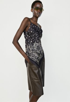 Massimo Dutti, FLOWING PAISLEY TOP - Débardeur - mottled dark blue