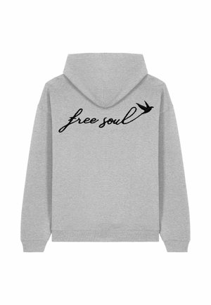 FREE SOUL EMBROIDERY UNISEX OVERSIZE  - Hoodie - mottled grey