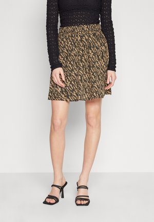 VIJOY SHORT SKIRT - Mini skirt - black/animal