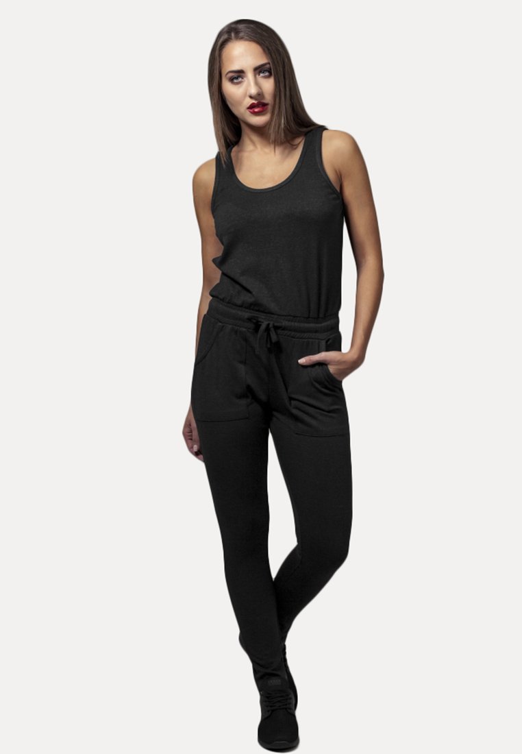 Urban Classics TB4358 | Dames Korte Mouwloze Modal Latin Jumpsuit | Zwart | Salsa, latin