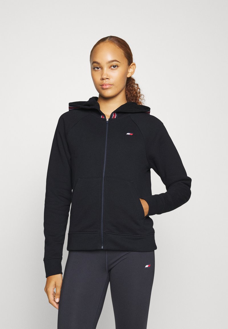 Tommy Hilfiger REGULAR TAPE ZIPPER HOODIE Sweater met rits desert