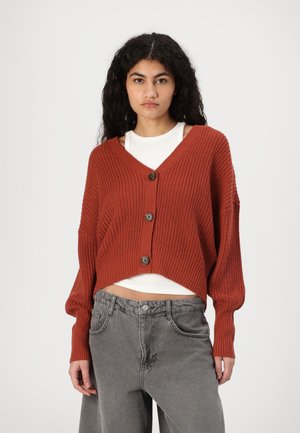 VMLEA V NECK CARDIGAN - Cardigan - marsala