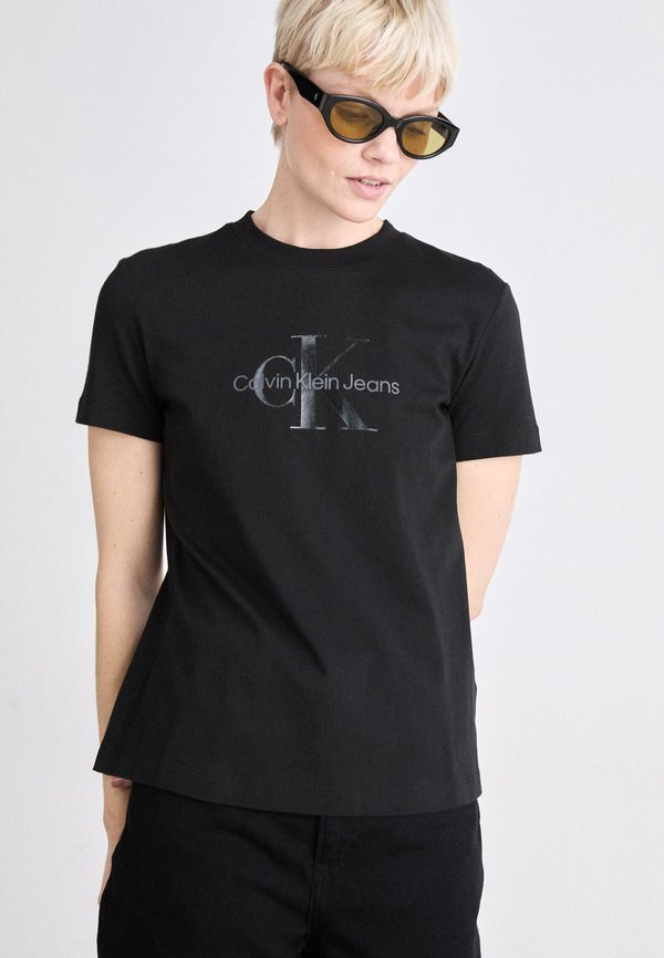 GLOSSY MONOLOGO REGULAR TEE - Print T-shirt2