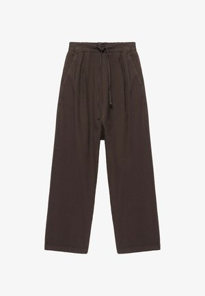 PULL&BEAR, MID-WAIST DRAWSTRING - SAROUEL TROUSERS - Broek - brown