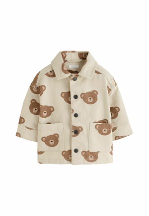 Next, REGULAR FIT - TWILL PRINTED OVERSHIRT - Übergangsjacke - ecru bear print