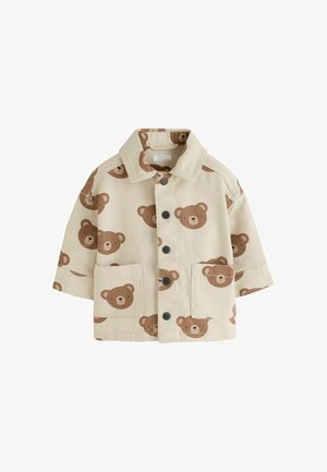 Next, REGULAR FIT - TWILL PRINTED OVERSHIRT - Ľahká bunda - ecru bear print