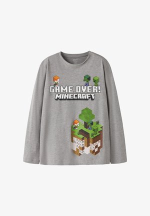 Name it, NKMAR MINECRAFT LS NREG TOP BOX NOOS BFU - Maglietta a manica lunga - grey melange