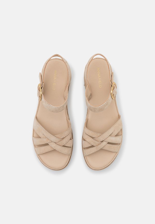 LEATHER - Wedge sandals - beige4