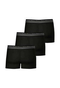 Caleçons boxers noirs dans un pack de trois. Fabriqués en matériau doux avec un design ajusté. Présentent une ceinture élastique blanche contrastante avec le nom de la marque.
