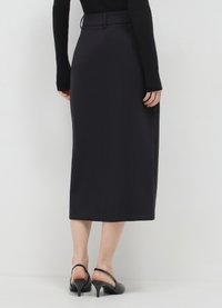 Calliope LONGUETTE CON SPACCO - Jupe crayon - ultrablack