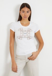 Guess - SS CN 4G LOGO - T-shirt med print - weiß Miniatyrbild 1