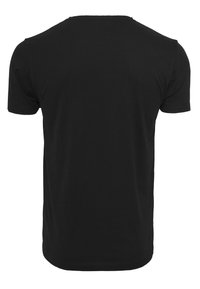 Sorte kortærmede T-shirt med rund halsudskæring, lavet af glat bomuldsstof, med et enkelt og uprydet design.