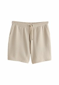 REGULAR FIT - TEXTURED GEOMETRIC PATTERN - Shorts - neutral