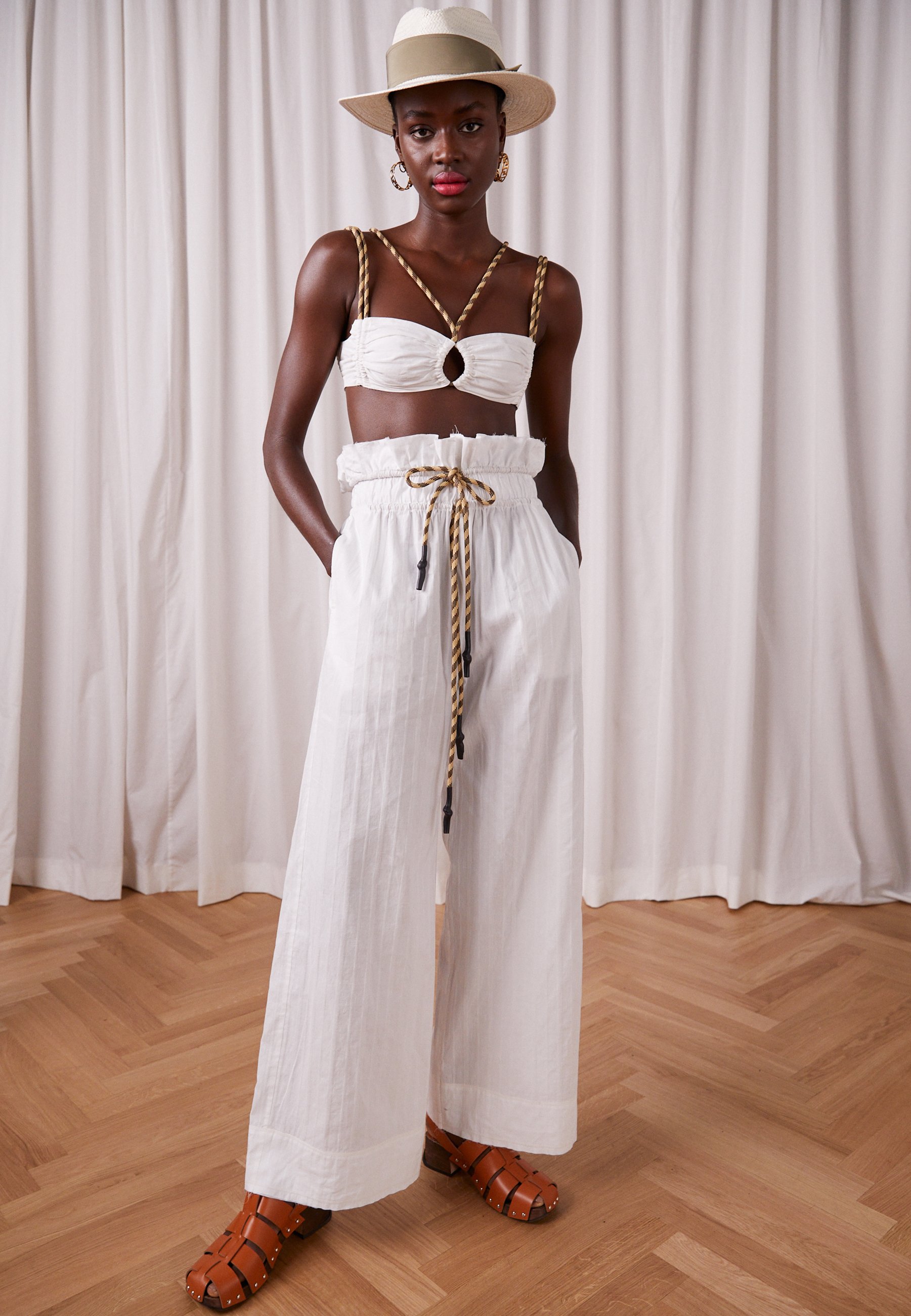 MIISTA TAMARA TROUSERS - Broek - white/wit - Zalando.nl