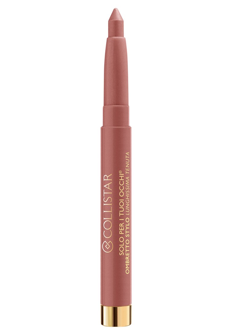 Crayon à ombre à paupières Collistar en rose doux. Design élégant avec une pointe effilée et un accent doré à la base. Texture lisse pour une application facile.