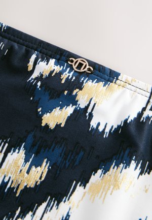 Next ROLL HIGH WAIST - Bikini alsók - teal blue gold foil ikat