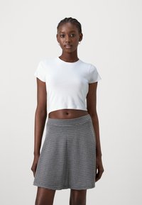 Hollister Co. CREW 3 PACK - T-shirt basic - bright white/heather/casual black