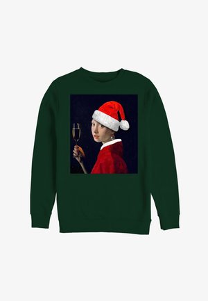 Henry Tiger, APOH LONDON VERMEER SANTA GIRL PEARL EARRING - Sweater - bottle green