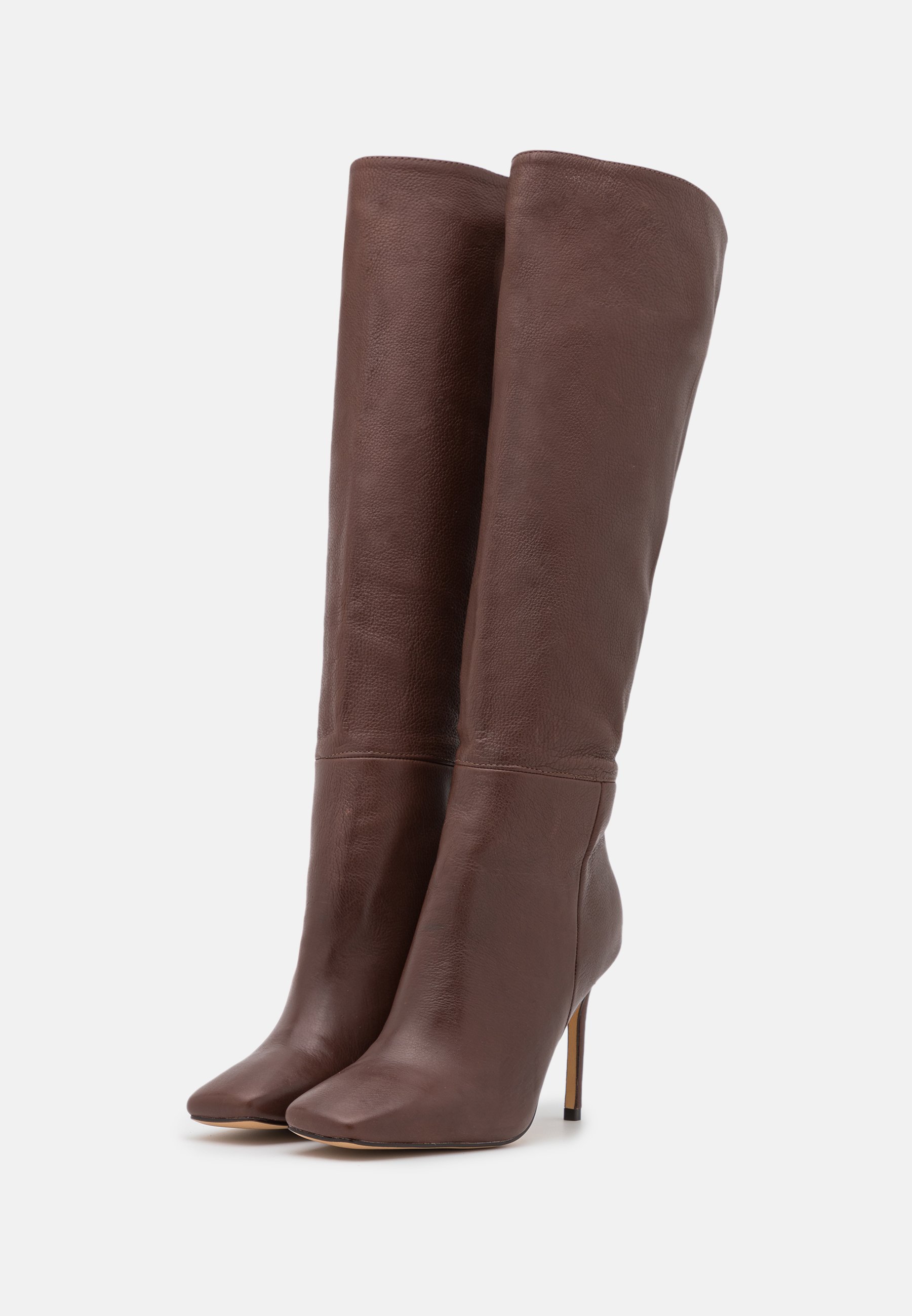 dark brown high boots