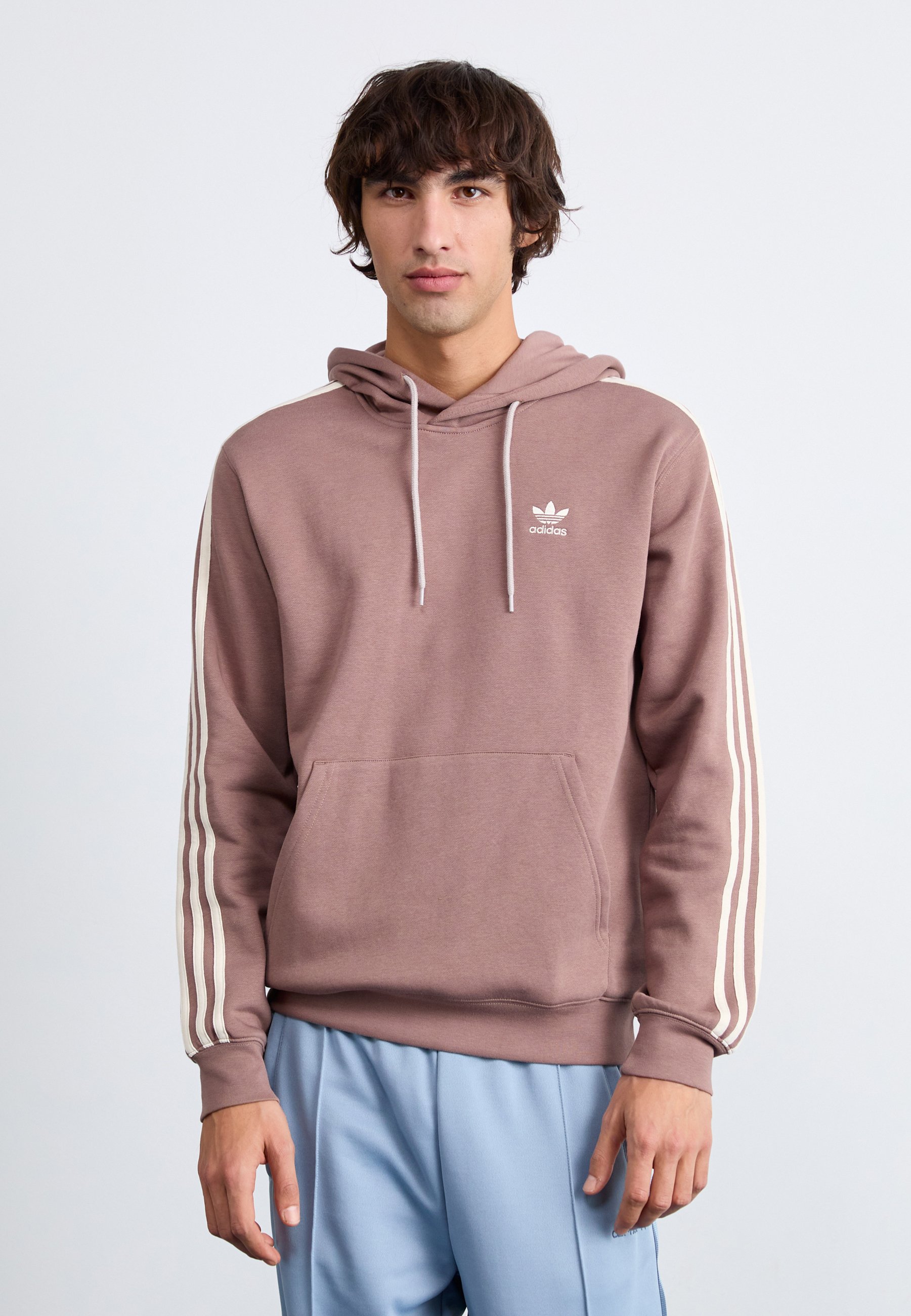 Felpa Leggera Donna Con Cappuccio E Tasche - Strisce Verticali, Maniche Lunghe, Lacci Regolabili, Vestibilità Slim, Casual Autunnale