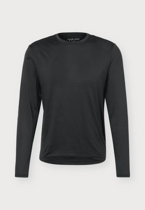 Pier One Sport by Zalando, ESSENTIAL TRAINING REGULAR FIT SPACE DYE MESH LONG SLEEVE TOP - Блуза с дълги ръкави - black