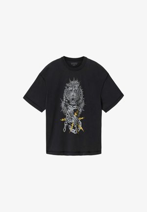 AllSaints, IRON TIGER SS CREW . - T-shirt con stampa - washed black