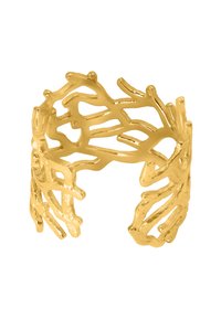 Bague en or avec un design organique évoquant le corail. Présente des espaces ouverts et des détails texturés, mettant en valeur une forme fluide et naturelle.
