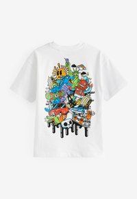 Next RELAXED FIT SHORT SLEEVE GRAPHIC STANDARD - Nyomott mintás póló - white grafitti backprint