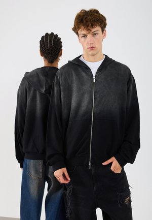 UNISEX - Majica s kapuljačom i patentnim zatvaračem - black/dark grey