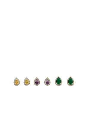 SET - Orecchini - yellow gold yellow violet  green